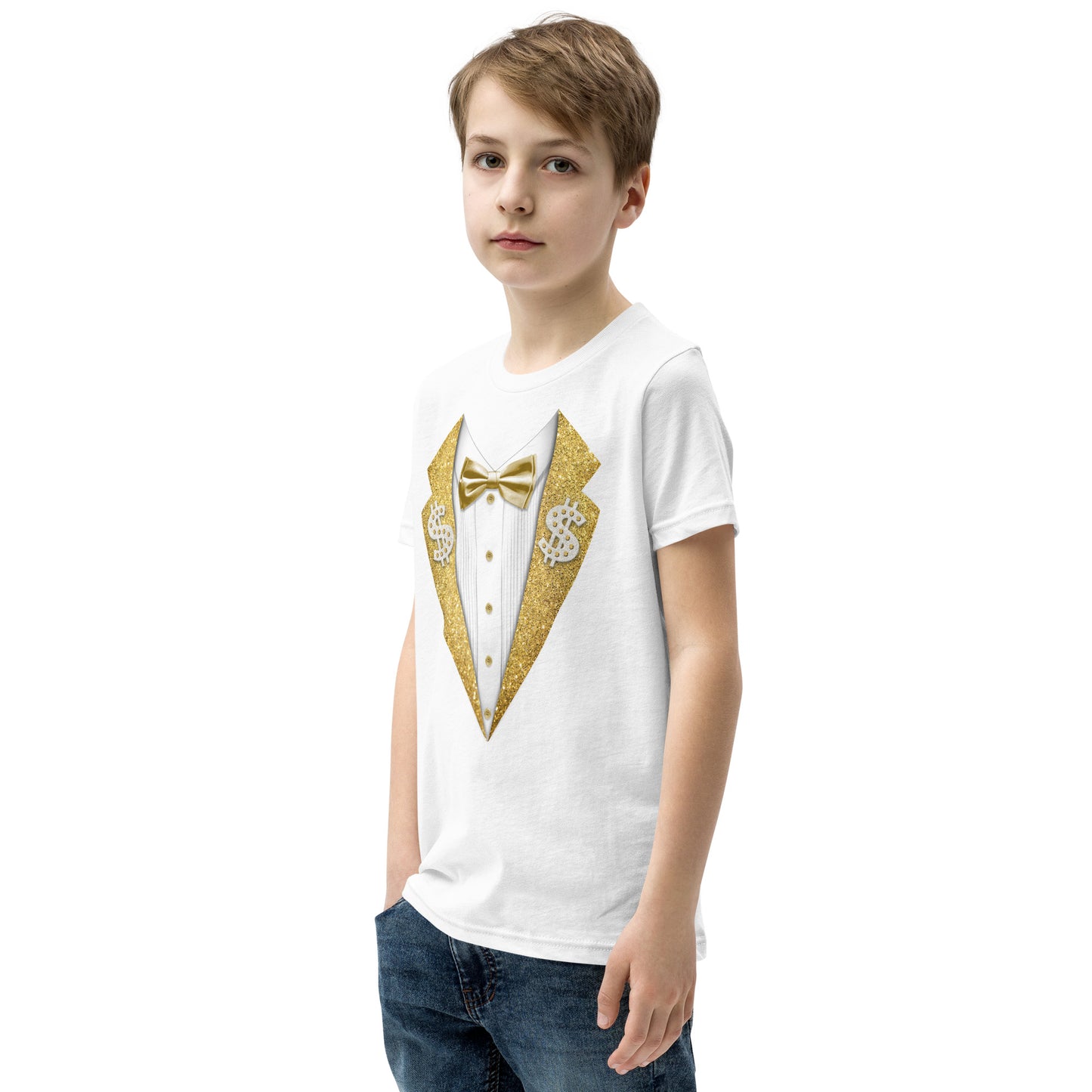 Ted DiBiase - White & Gold Youth Suit Tee