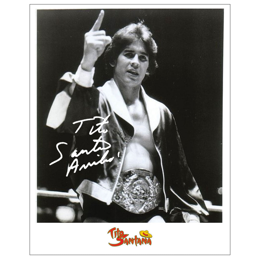 Tito Santana - Black & White Autographed 8x10