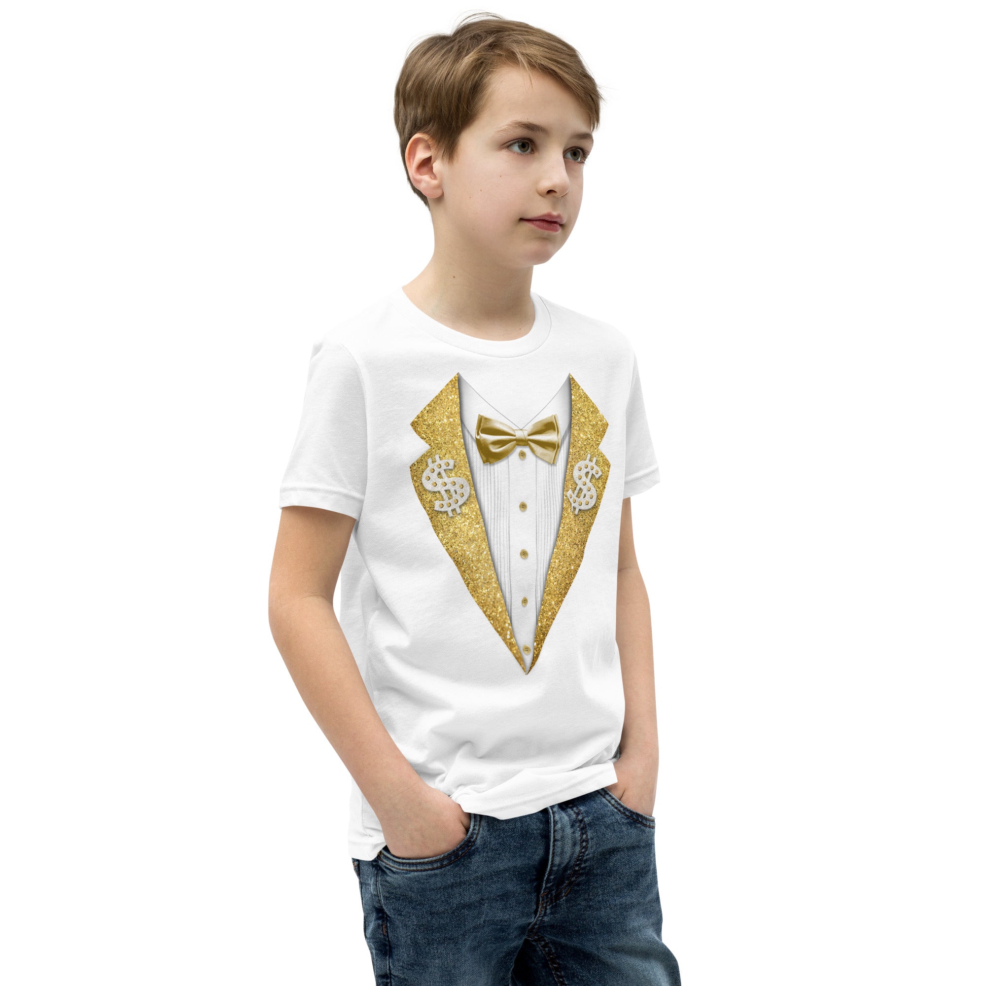 Ted DiBiase - White & Gold Youth Suit Tee